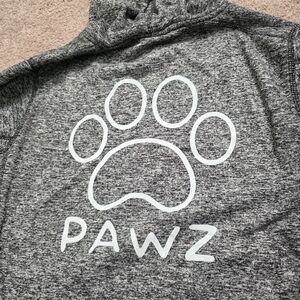 PAWZ Charcoal Hoodie with White Paw Print